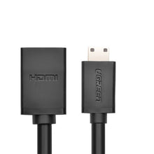 Заредете изображение във визуализатора на галерията – Ugreen adapter cable HDMI (female) - mini HDMI (male) 4K 60 Hz Ethernet HEC ARC audio 32 channels 22 cm black (20137) - TopMag
