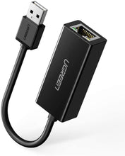 Заредете изображение във визуализатора на галерията – Ugreen external network adapter RJ45 - USB 2.0 100 Mbps Ethernet black (CR110 20254) - TopMag
