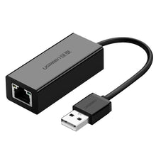 Заредете изображение във визуализатора на галерията – Ugreen external network adapter RJ45 - USB 2.0 100 Mbps Ethernet black (CR110 20254) - TopMag
