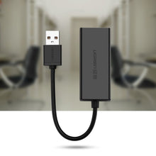 Заредете изображение във визуализатора на галерията – Ugreen external network adapter RJ45 - USB 2.0 100 Mbps Ethernet black (CR110 20254) - TopMag
