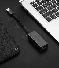 Заредете изображение във визуализатора на галерията – Ugreen external network adapter RJ45 - USB 2.0 100 Mbps Ethernet black (CR110 20254) - TopMag
