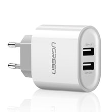 Заредете изображение във визуализатора на галерията – Ugreen charger 2x USB 2.4 A white (CD104 20384) - TopMag
