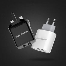 Заредете изображение във визуализатора на галерията – Ugreen charger 2x USB 2.4 A white (CD104 20384) - TopMag

