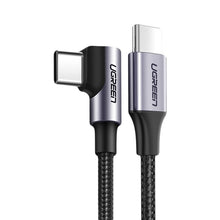 Заредете изображение във визуализатора на галерията – Ugreen angle cable USB Type C - USB Type C Power Delivery 60 W 20 V 3 A 1 m black-gray cable (US255 50123) - TopMag
