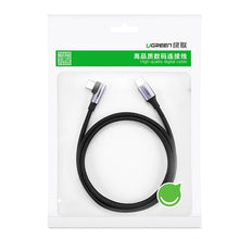 Заредете изображение във визуализатора на галерията – Ugreen angled cable USB Type C - USB Type C Power Delivery 60 W 20 V 3 A 2 m black-gray cable (US255 50125) - TopMag
