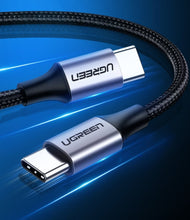 Заредете изображение във визуализатора на галерията – Ugreen cable USB Type C - USB Type C Quick Charge 480 Mbps cable 60 W 3 A 1 m black-gray (US261 50150) - TopMag

