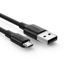 Заредете изображение във визуализатора на галерията – Ugreen cable USB - micro USB cable 2.4 A 480 Mbps 1.5 m black (US289 60137) - TopMag
