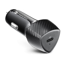 Заредете изображение във визуализатора на галерията – FORCELL CARBON car charger Type C 3.0 PD20W CC50-1C black (Total 20W) + cable for Apple Lightning 8-pin PD20W
