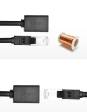 Заредете изображение във визуализатора на галерията – Ugreen Extension Cable Ethernet RJ45 Cat 6 FTP 1000Mbps 3m Black (NW112 11282) - TopMag
