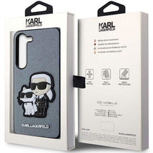 Заредете изображение във визуализатора на галерията – Karl Lagerfeld KLHCS23SSANKCPG S23 S911 hardcase grey/grey Saffiano Karl &amp; Choupette
