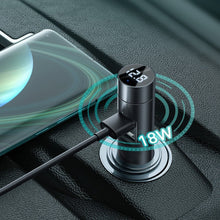 Заредете изображение във визуализатора на галерията – Baseus Bluetooth 5.0 FM Transmiter car charger 2x USB 3 A 18 W PPS Quick Charge 3.0 AFC FCP grey (CCNLZ-C0G) - TopMag
