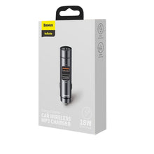 Заредете изображение във визуализатора на галерията – Baseus Bluetooth 5.0 FM Transmiter car charger 2x USB 3 A 18 W PPS Quick Charge 3.0 AFC FCP grey (CCNLZ-C0G) - TopMag

