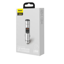 Заредете изображение във визуализатора на галерията – Baseus Bluetooth 5.0 FM Transmiter car charger 2x USB 3 A 18 W PPS Quick Charge 3.0 AFC FCP silver (CCNLZ-C0S) - TopMag
