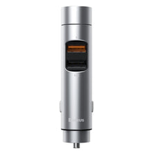 Заредете изображение във визуализатора на галерията – Baseus Bluetooth 5.0 FM Transmiter car charger 2x USB 3 A 18 W PPS Quick Charge 3.0 AFC FCP silver (CCNLZ-C0S) - TopMag
