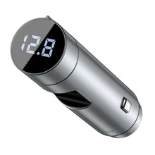 Заредете изображение във визуализатора на галерията – Baseus Bluetooth 5.0 FM Transmiter car charger 2x USB 3 A 18 W PPS Quick Charge 3.0 AFC FCP silver (CCNLZ-C0S) - TopMag
