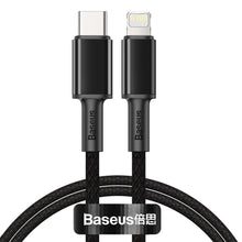 Заредете изображение във визуализатора на галерията – Baseus USB Type C - Lightning cable Power Delivery fast charge 20 W 1 m black (CATLGD-01) - TopMag
