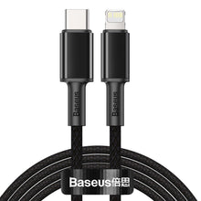 Заредете изображение във визуализатора на галерията – Baseus USB Type C cable - Lightning Fast Charging Power Delivery 20 W 2 m black (CATLGD-A01) - TopMag
