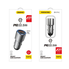 Заредете изображение във визуализатора на галерията – Dudao USB / USB Car Charger Type C Power Delivery Quick Charge 22.5 W Gray (R4PQ) - TopMag
