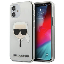 Заредете изображение във визуализатора на галерията – Karl Lagerfeld KLHCP12SKTR iPhone 12 mini 5,4" hardcase Transparent Karl`s Head - TopMag
