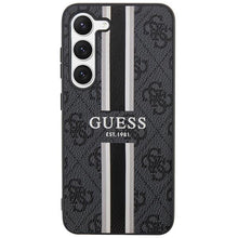 Заредете изображение във визуализатора на галерията – Guess GUHCS23SP4RPSK S23 S911 black/black hardcase 4G Printed Stripe
