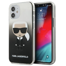 Заредете изображение във визуализатора на галерията – Karl Lagerfeld KLHCP12STRDFKBK iPhone 12 mini 5,4" czarny/black hardcase Gradient Ikonik Karl - TopMag
