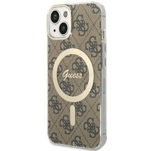 Заредете изображение във визуализатора на галерията – Original Case GUESS hardcase 4G MagSafe GUHMP14SH4STW for Iphone 14 brown
