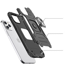 Заредете изображение във визуализатора на галерията – Wozinsky Ring Armor Case Kickstand Tough Rugged Cover for iPhone 13 Pro red
