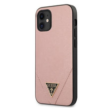 Заредете изображение във визуализатора на галерията – Guess GUHCP12SVSATMLPI iPhone 12 mini 5,4" różowy/pink hardcase Saffiano - TopMag
