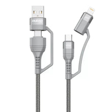 Заредете изображение във визуализатора на галерията – Dudao cable 4in1 USB Type C PD / USB cable - USB Type C Power Delivery (100W) / Lightning (20W) 1m gray (L20XS) - TopMag
