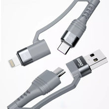 Заредете изображение във визуализатора на галерията – Dudao cable 4in1 USB Type C PD / USB cable - USB Type C Power Delivery (100W) / Lightning (20W) 1m gray (L20XS) - TopMag
