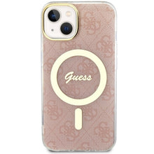 Заредете изображение във визуализатора на галерията – Original Case GUESS hardcase 4G MagSafe GUHMP14SH4STP for Iphone 14 pink
