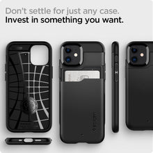 Заредете изображение във визуализатора на галерията – SPIGEN SLIM ARMOR CS IPHONE 12 MINI BLACK - TopMag
