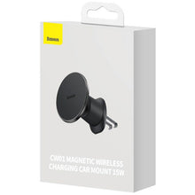 Заредете изображение във визуализатора на галерията – BASEUS car holder to air vent with wilress charging support MagSafe 15W BS-CW01-1 / C40141001111-00
