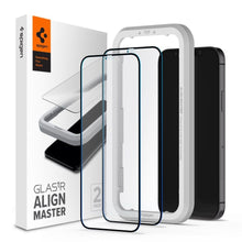 Заредете изображение във визуализатора на галерията – TEMPERED GLASS SPIGEN ALM GLASS FC 2-PACK IPHONE 12/12 PRO BLACK - TopMag
