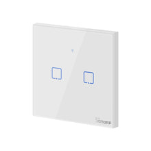 Заредете изображение във визуализатора на галерията – Sonoff T0EU2C-TX two-channel touch Wi-Fi wireless wall smart switches white (IM190314010) - TopMag
