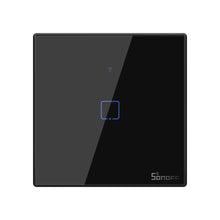 Заредете изображение във визуализатора на галерията – Sonoff T3EU1C-TX touch Wi-Fi wireless wall smart switches RF 433 MHz black (IM190314018) - TopMag
