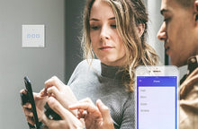 Заредете изображение във визуализатора на галерията – Sonoff T3EU3C-TX three-channel touch Wi-Fi wireless wall smart switches RF 433 MHz black (IM190314020) - TopMag
