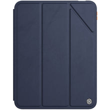 Заредете изображение във визуализатора на галерията – Nillkin Bevel Leather Case for iPad 10.9'' 2022 (10 gen.) smart cover cover with flip stand blue
