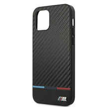 Заредете изображение във визуализатора на галерията – Etui BMW BMHCP12LPUCARTCBK iPhone 12 Pro Max 6,7" czarny/black hardcase M Collection PU Carbon Stripe - TopMag

