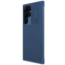 Заредете изображение във визуализатора на галерията – Nillkin Qin Cloth Pro Case Cover for Samsung Galaxy S23 Ultra Cover with Flip Camera Cover blue
