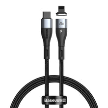 Заредете изображение във визуализатора на галерията – Baseus Zinc USB Type C - Lightning magnetic data charging cable Power Delivery 20 W 1 m black (CATLXC-01) - TopMag
