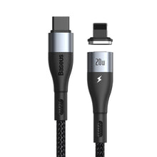 Заредете изображение във визуализатора на галерията – Baseus Zinc USB Type C - Lightning magnetic data charging cable Power Delivery 20 W 1 m black (CATLXC-01) - TopMag
