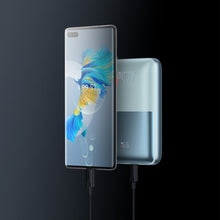 Заредете изображение във визуализатора на галерията – Baseus Baseus Pro 20000mAh 22.5W Blue Powerbank with USB Type A - USB Type C 3A 0.3m cable (PPBD040303)
