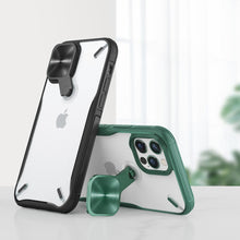 Заредете изображение във визуализатора на галерията – Nillkin Cyclops Case durable phone case with a camera cover and foldable kickstand iPhone 12 Pro / iPhone 12 green - TopMag
