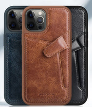 Заредете изображение във визуализатора на галерията – Nillkin Aoge Leather Case genuine leather protective wallet cover iPhone 12 Pro Max black - TopMag
