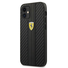 Заредете изображение във визуализатора на галерията – Ferrari FESNECHCP12SBK iPhone 12 mini 5,4" czarny/black hardcase On Track PU Carbon - TopMag
