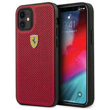 Заредете изображение във визуализатора на галерията – Ferrari FESPEHCP12SRE iPhone 12 mini 5,4" czerwony/red hardcase On Track Perforated - TopMag
