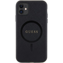 Заредете изображение във визуализатора на галерията – Original Case GUESS hardcase Saffiano MagSafe GUHMN61PSAHMCK for Iphone 11/ Xr black
