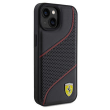 Заредете изображение във визуализатора на галерията – Ferrari Perforated Waves Metal Logo case for iPhone 15 / 14 / 13 - black

