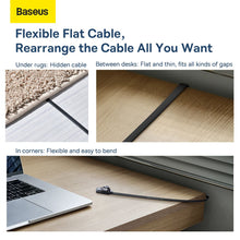Заредете изображение във визуализатора на галерията – BASEUS high Speed RJ45 Gigabit network cable (flat cable) 1m Black PCWL-B01
